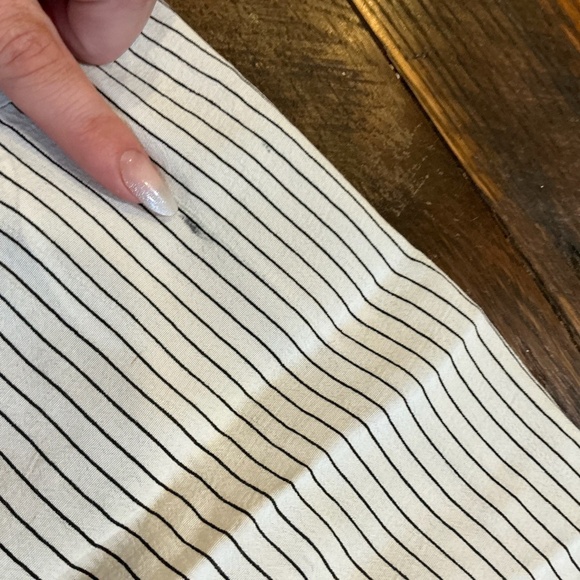 Faithfull The Brand White Striped Wide Leg Pants Women’s Size 6 Boho Linen Blend - Picture 6 of 6